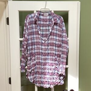 CP Shades plaid cotton and tencel Teton, Size M